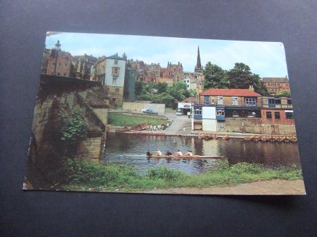 Durham England Elvet bridge and river Wear